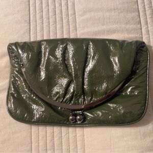 Hobo Green Patent Leather Clutch